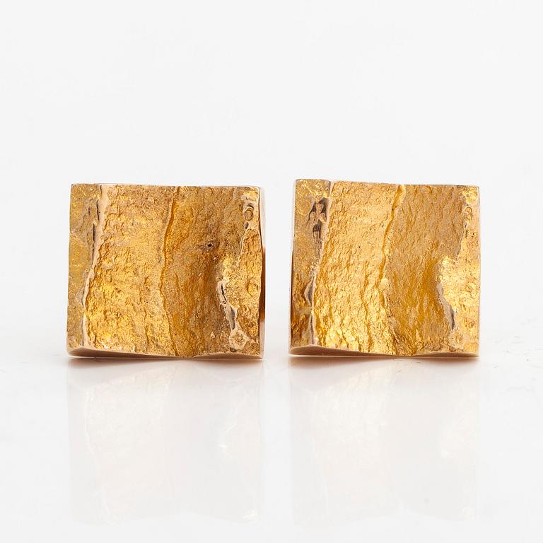 Björn Weckström, a pair of 14K gold 'Ravines'  cufflinks for Lapponia 1971.