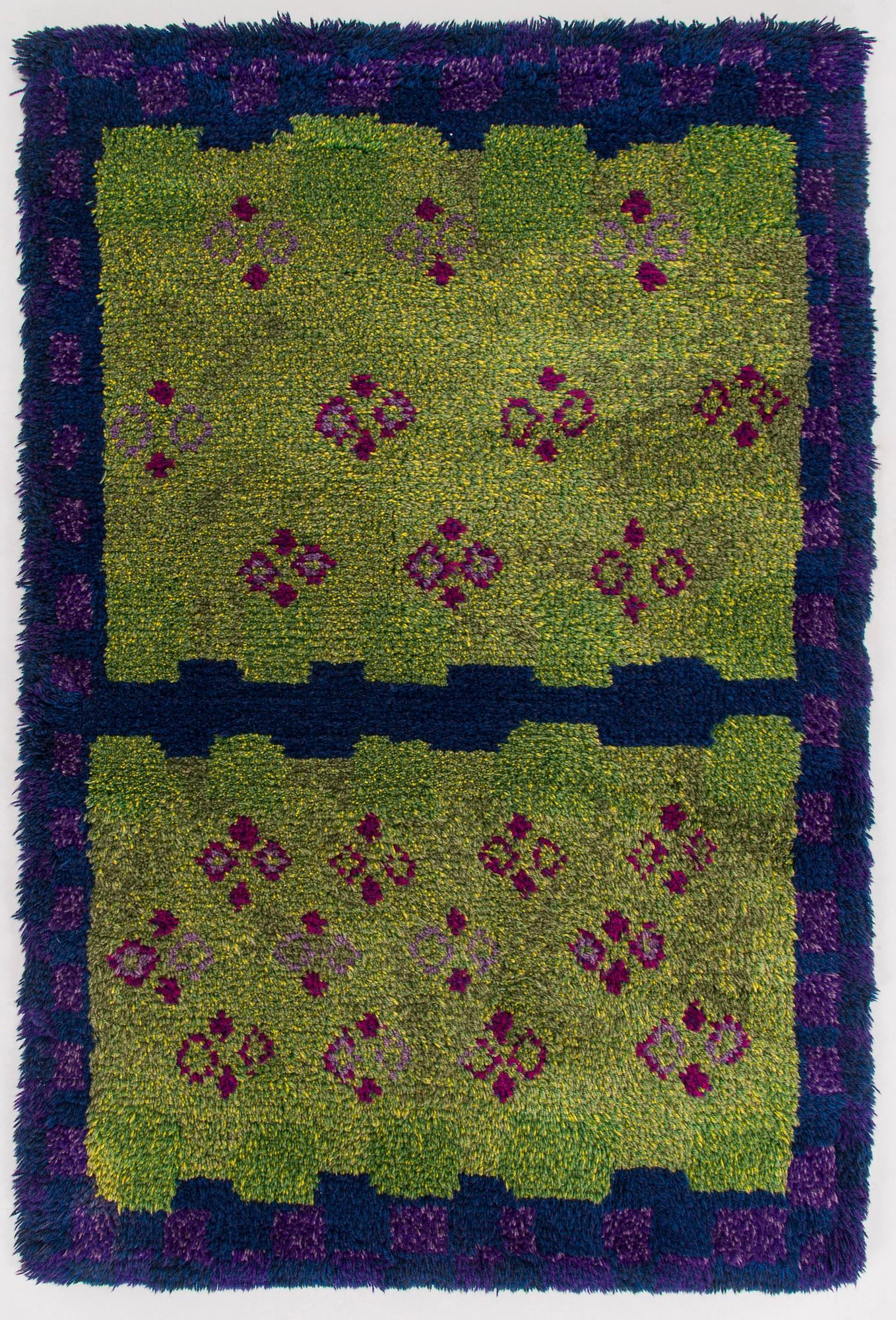 Lea Vehmanen-Tennberg, A rya rug, for Ryijypalvelu. Circa 170 x 110 cm.