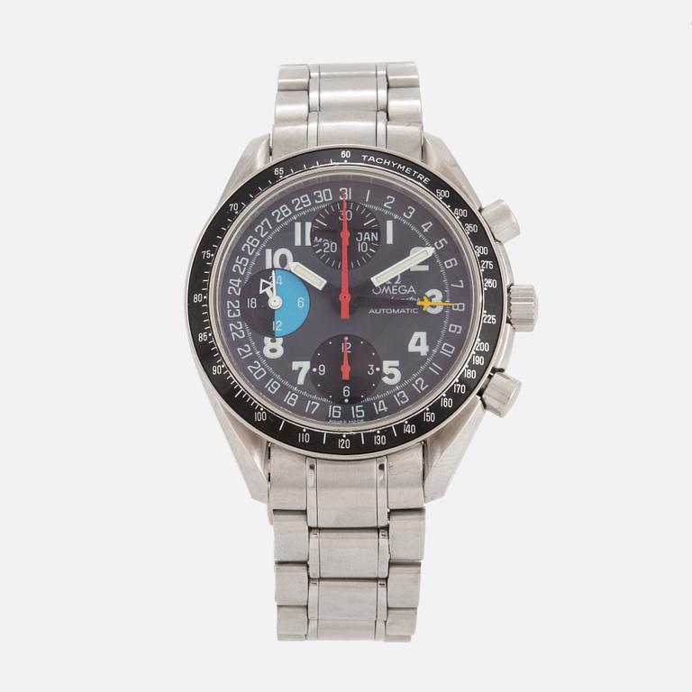 OMEGA, Speedmaster, Day-Date, chronograph, "Tachymetre", wristwatch, 39 mm.