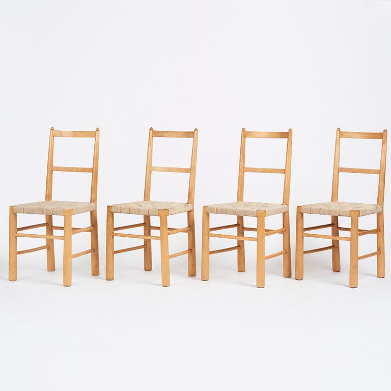 Gunnar Asplund, a set of four chairs for the Stockholm City Library, Nordiska Kompaniet ca 1928.