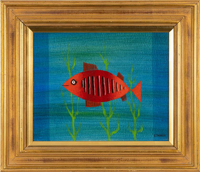 Esaias Thorén, olja på pannå, signerad.