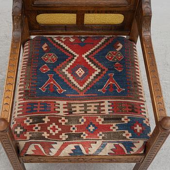 A historic style armchair/throne chair, late 19th century.