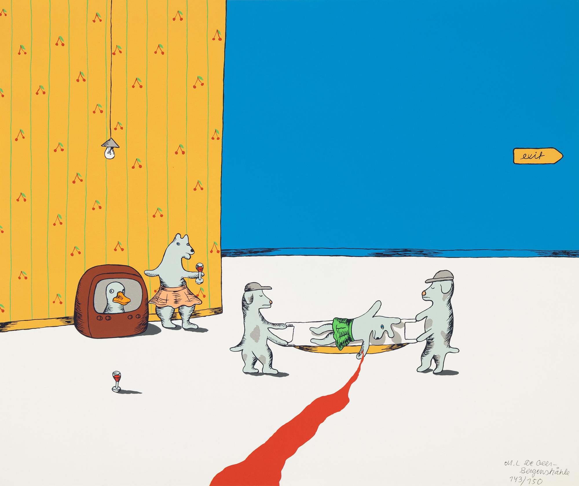 Marie-Louise Ekman, färgserigrafi, 1971, signerad 143/150.
