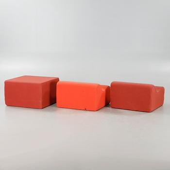 Two module chairs and one stool, designed by Terje Meyer.