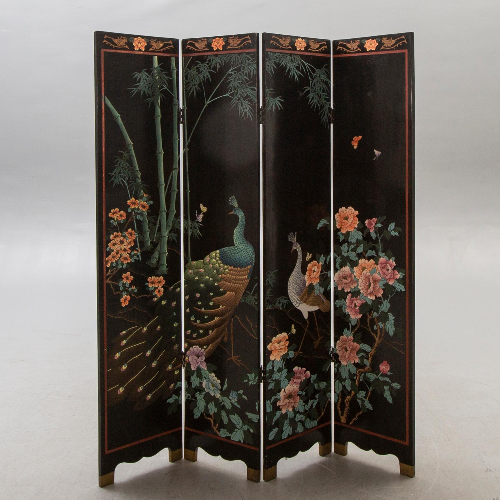 A Japanese folding screen 20th century.