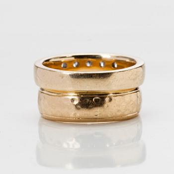 RING, guld 14K och 18K, briljantslipade tot. 0,51 ct. Vikt 10,4 g.
