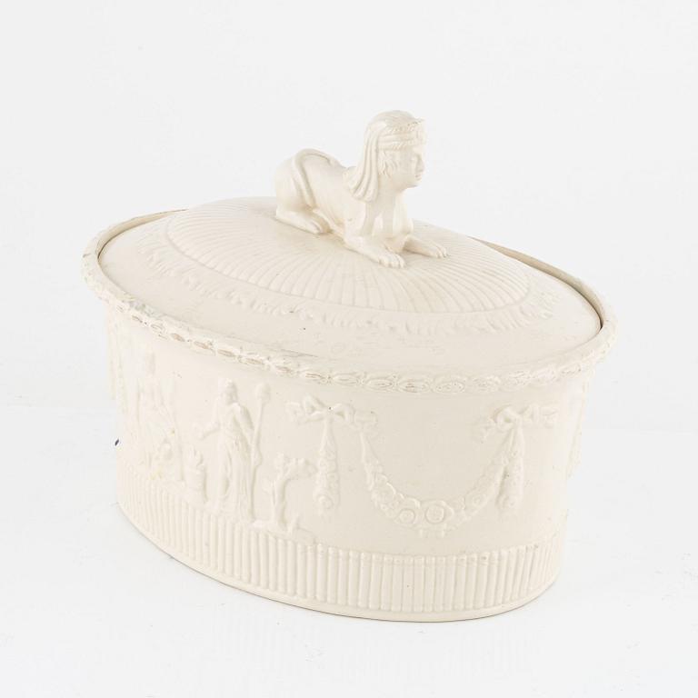 A creamware pâté tureen, Empire, presumably Rörstrand, Sweden.