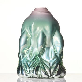 Hanna Hansdotter, skulptur, "Dripping Print", glas, The Glass Factory, Boda Glasbruk, 2019.
