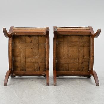 Taburetter, ett par, Karl Johan, 1800-tal.