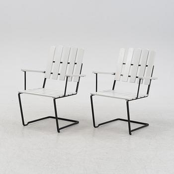 Arthur Lindquist, a pair of model 'A2' chairs, Grythyttan Stålmöbler.