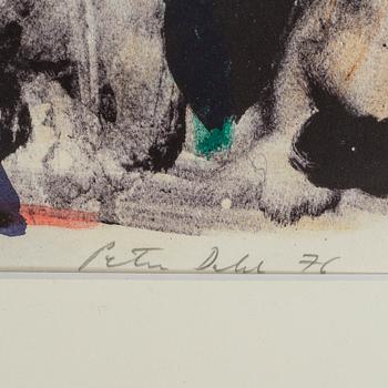 PETER DAHL, färglitografi, 1976, signerad provtryck.