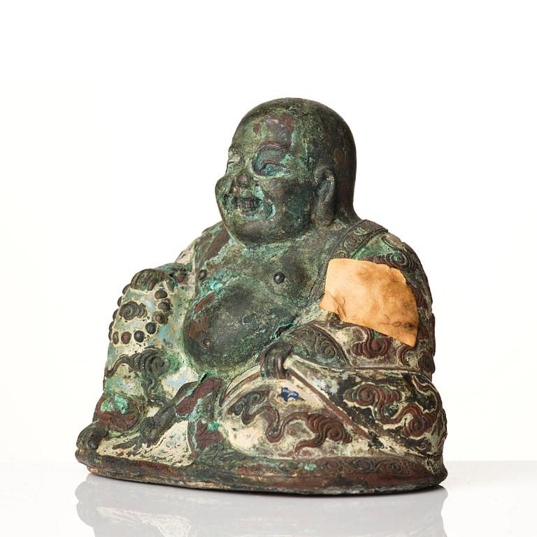 A bronze sculpture of buddai, possibly late Ming dynasty/early Qing dynasty.