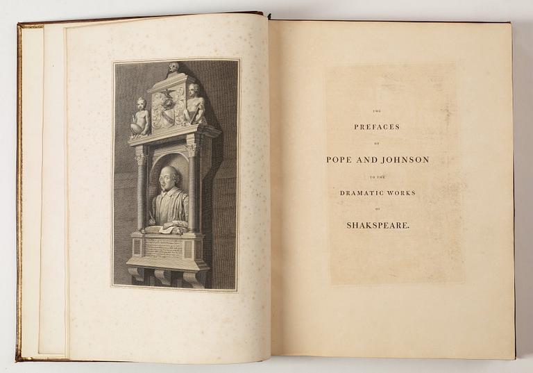 WILLIAM SHAKESPEARE (1564-1616), vol I-IX, "The Dramatic Works of Shakespeare, London 1802.