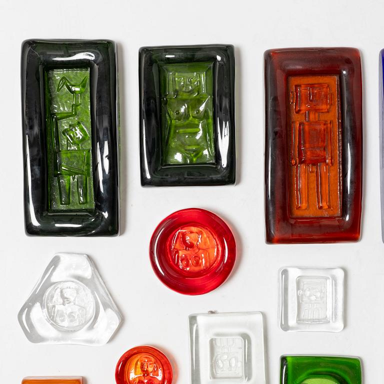 Erik Höglund, konstglas, 21 delar, Boda.