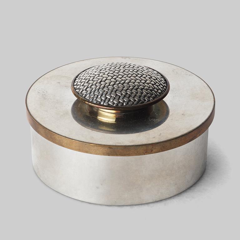 Estrid Ericson, a pewter and brass box with cover, Svenskt Tenn, Stockholm 1951.