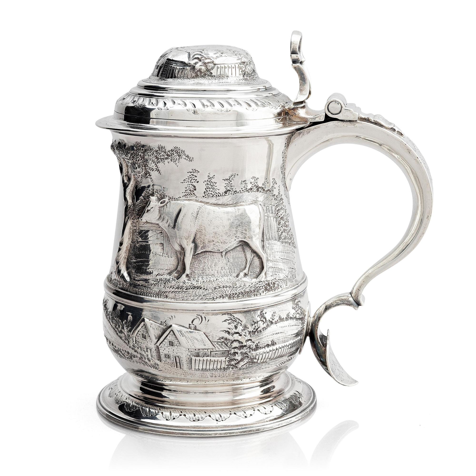 Humphrey Payne, dryckeskanna, silver, London 1748.