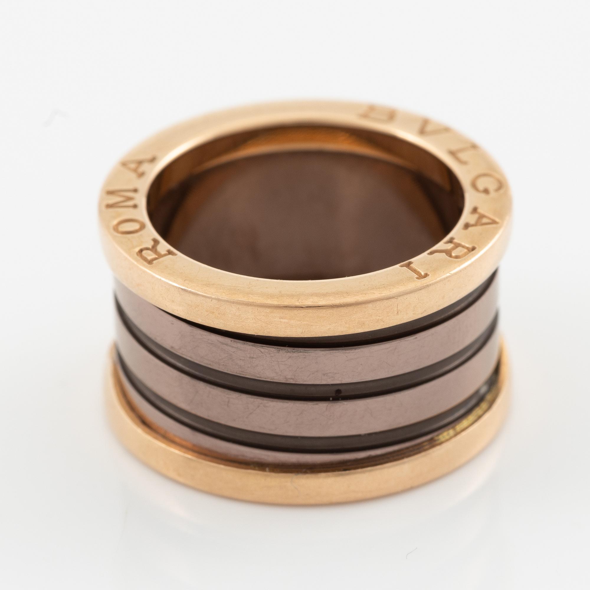 Bulgari, ring, B.zero1, 18K roséguld med keramik.