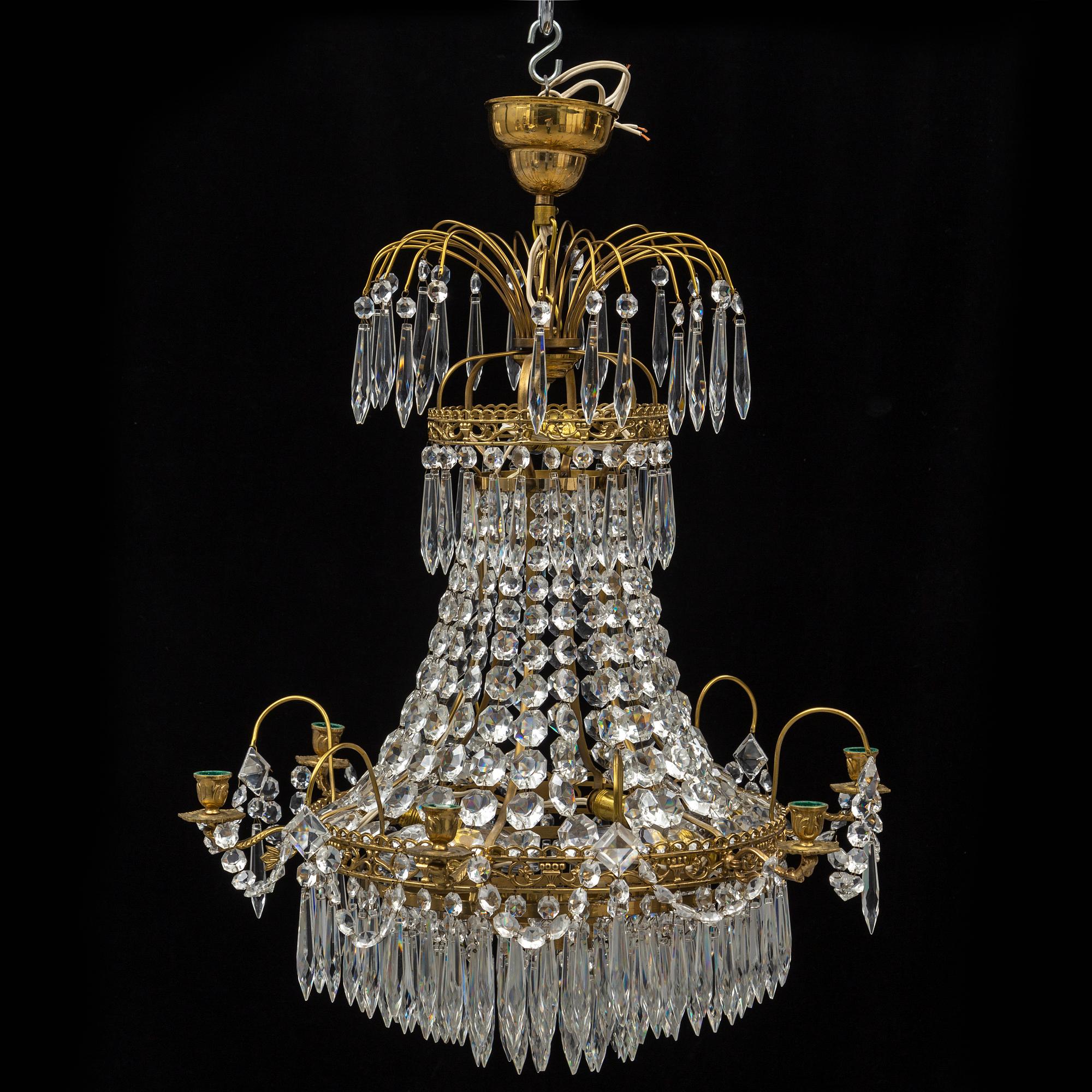 A Gustavian style chandelier, second half of the 20th Century.