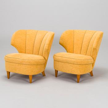 A pair of armchairs, mid-20th century.