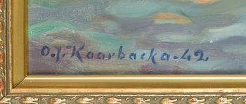 Otso Karpakka, olja på pannå, signerad och daterad -42.