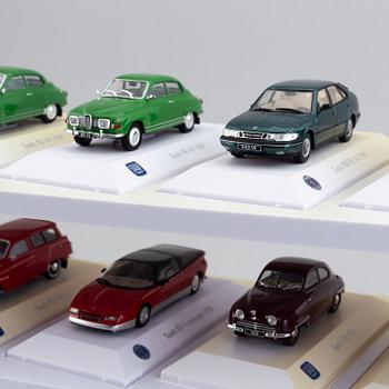 Modellbilar, 30 st, "Saab car museum".