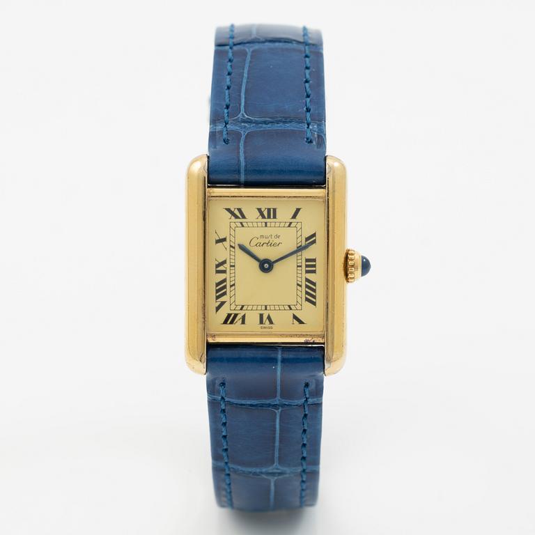 must de Cartier, Tank, wristwatch, 20.5 x 20 (28) mm.
