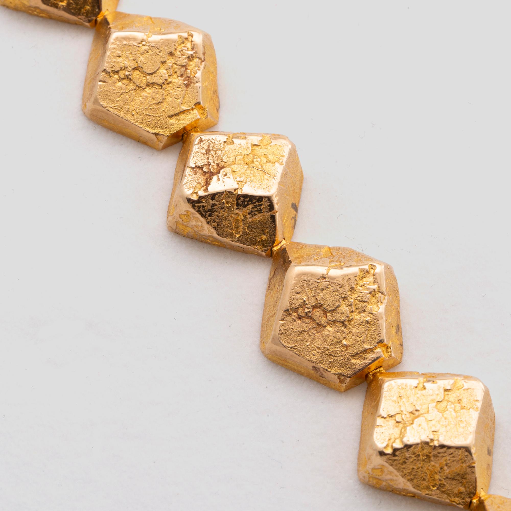 A Bjärn Wevkström 14K gold bracelet 1971, weight ca 45,8 gr.