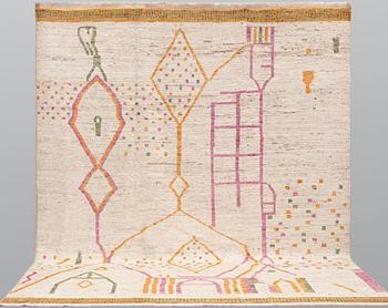 A rug, Morocco design, approx. 297 x 245 cm.