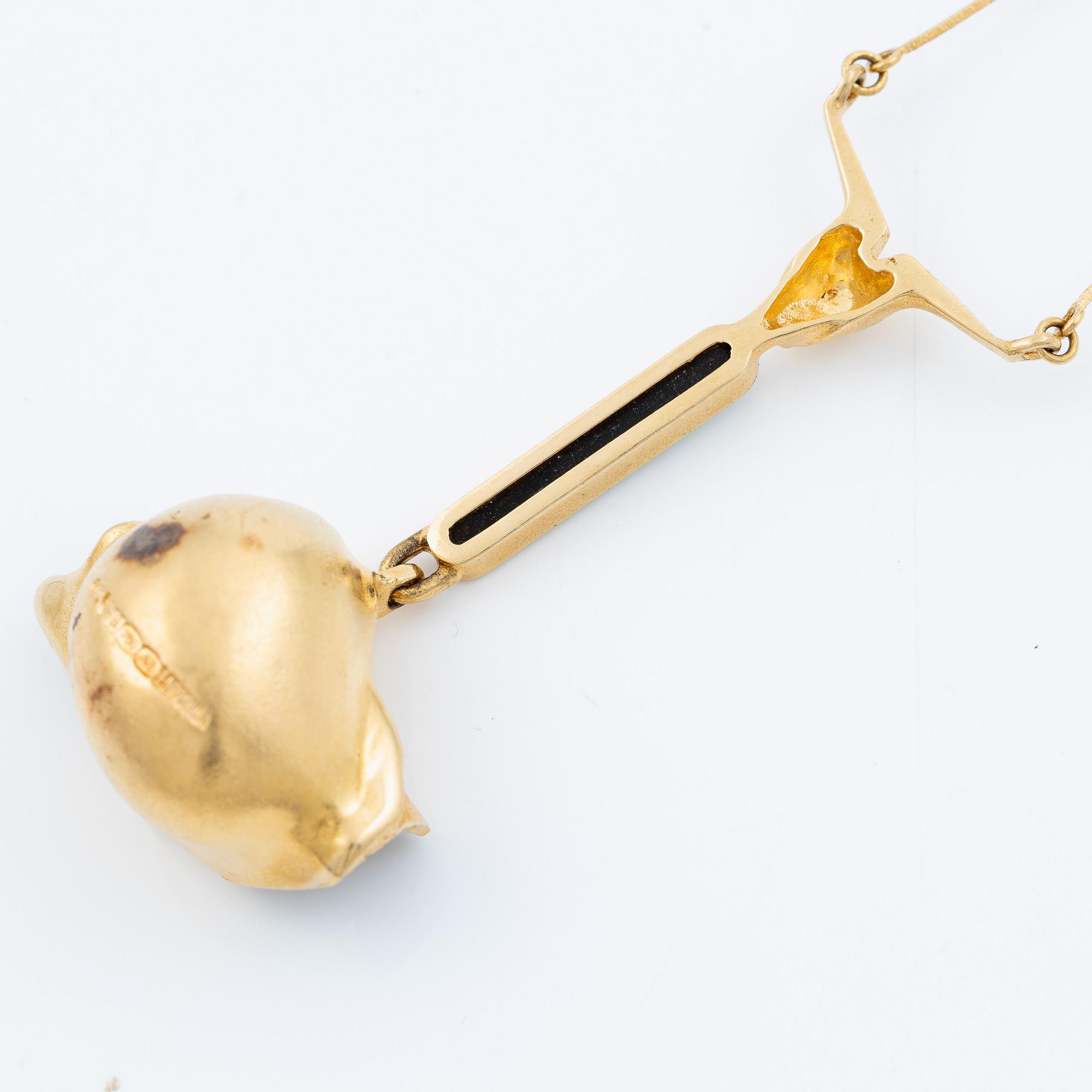 Björn Weckström, Necklace, 18K gold with opal, Finland 1978. For Lapponia.
