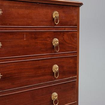 A Swedish rococo mahogany writing cabinet attributed to N. Dahlin (master in Stockholm-1761-87).