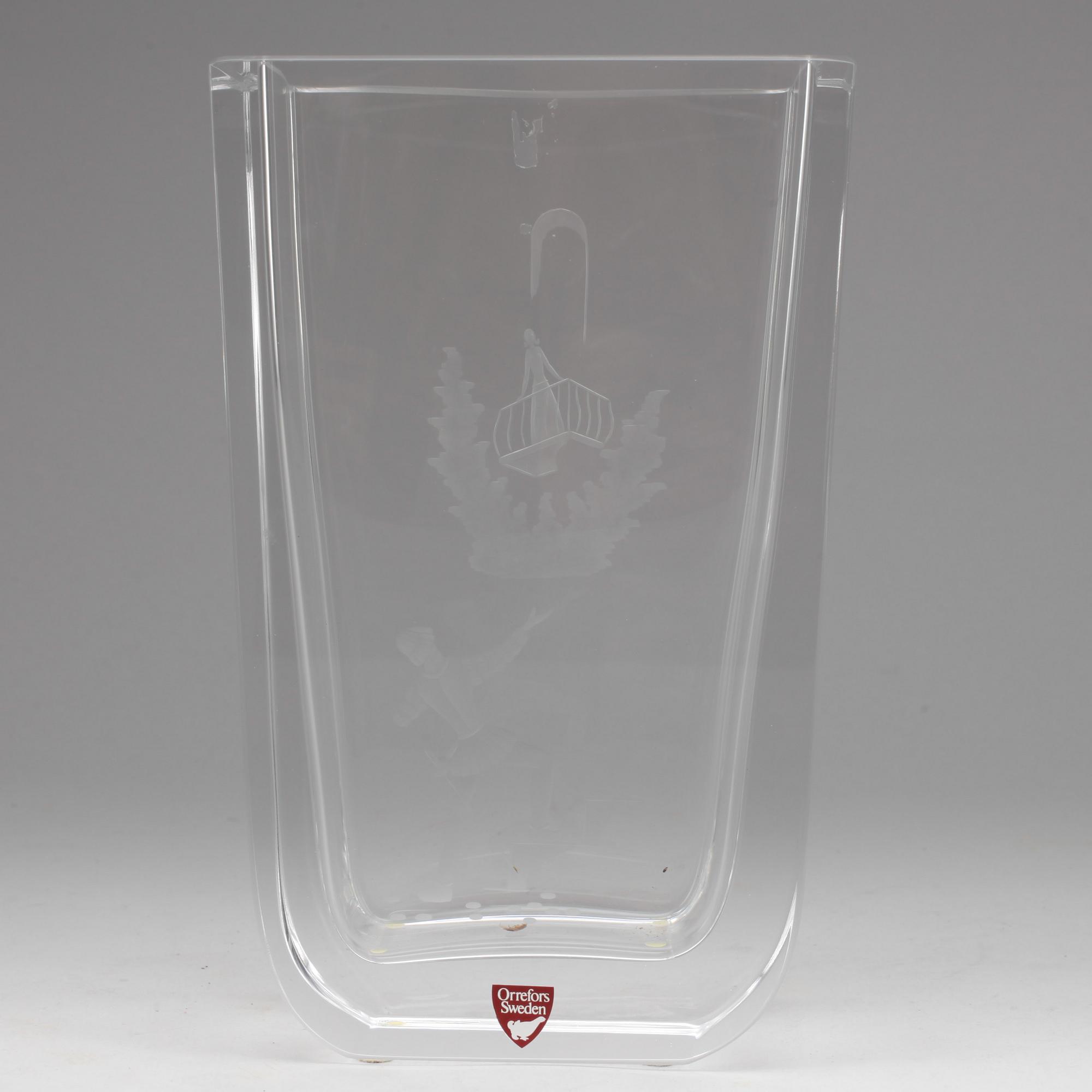 VASER, 2 st. Glas. Orrefors, Nils Landberg samt Gunnar Cyren.