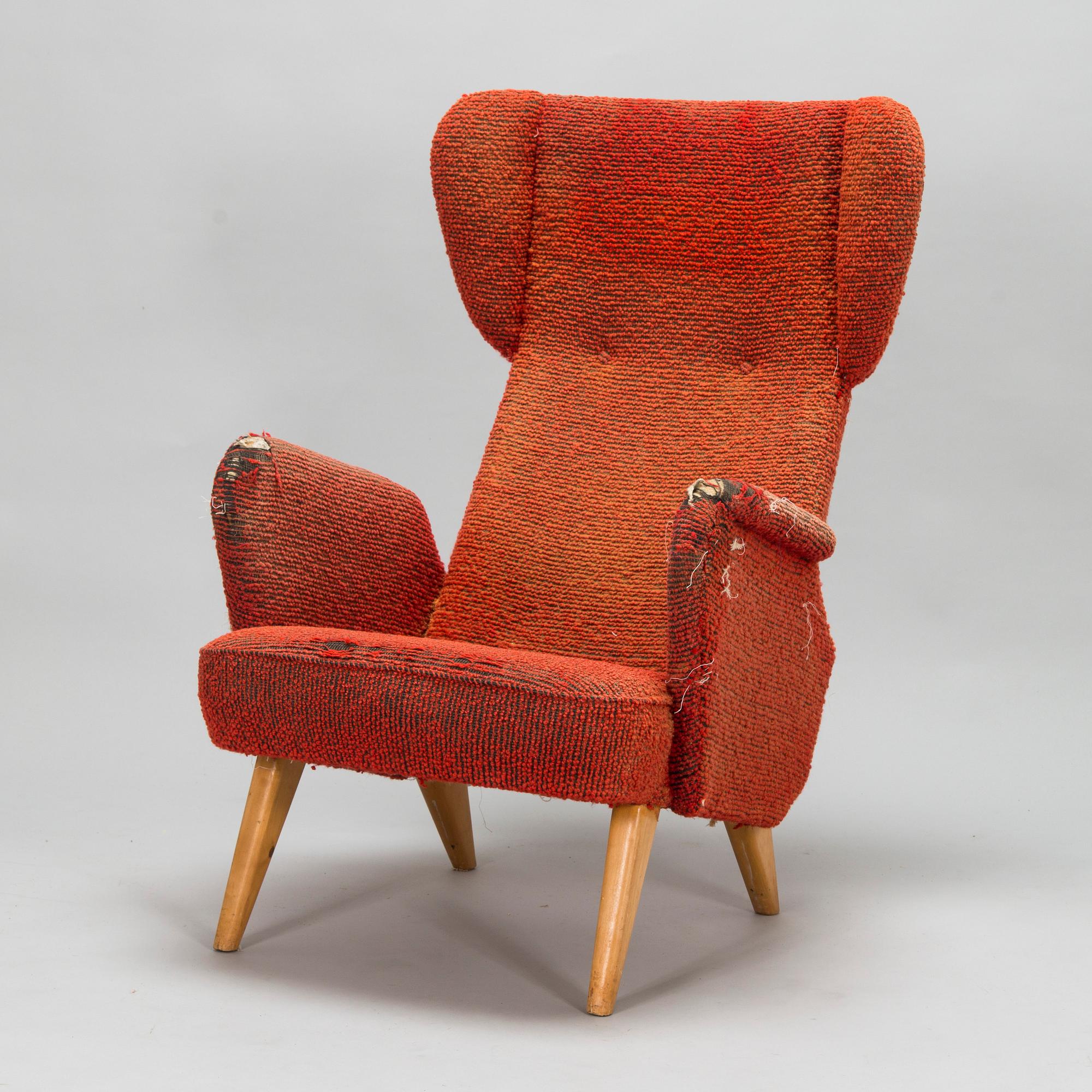 Carl Gustaf Hiort af Ornäs, fåtölj, Hiort Tuote Puunveisto, 1940-tal.