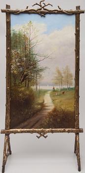 ELDSKÄRM, bemålad metall, 1900-talets första hälft.