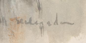 Ruben Heleander, gouache, signed.