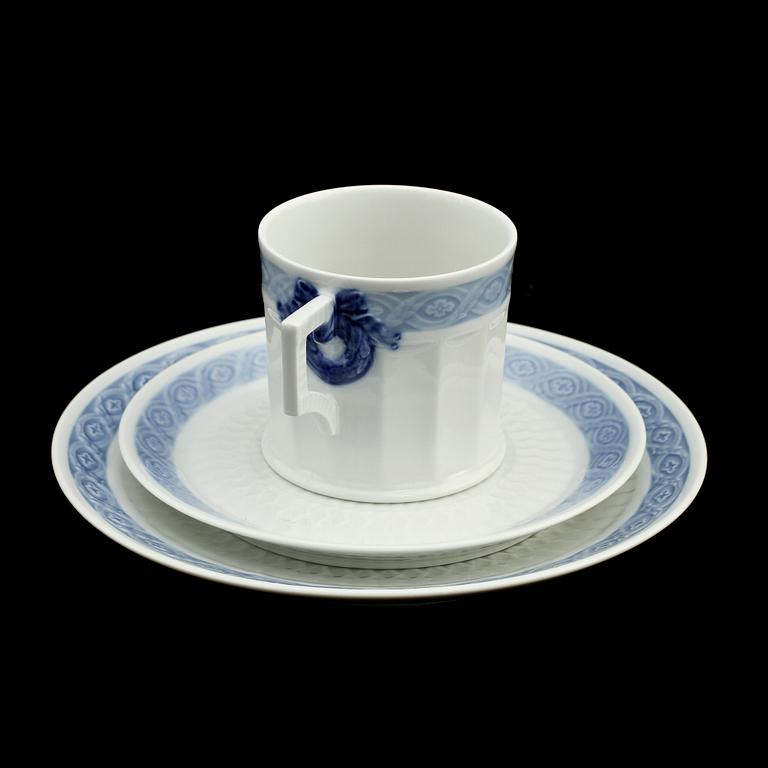 KAFFESERVIS, 28 delar, porslin, "Blå vifte", Royal Copenhagen, 1900-tal.