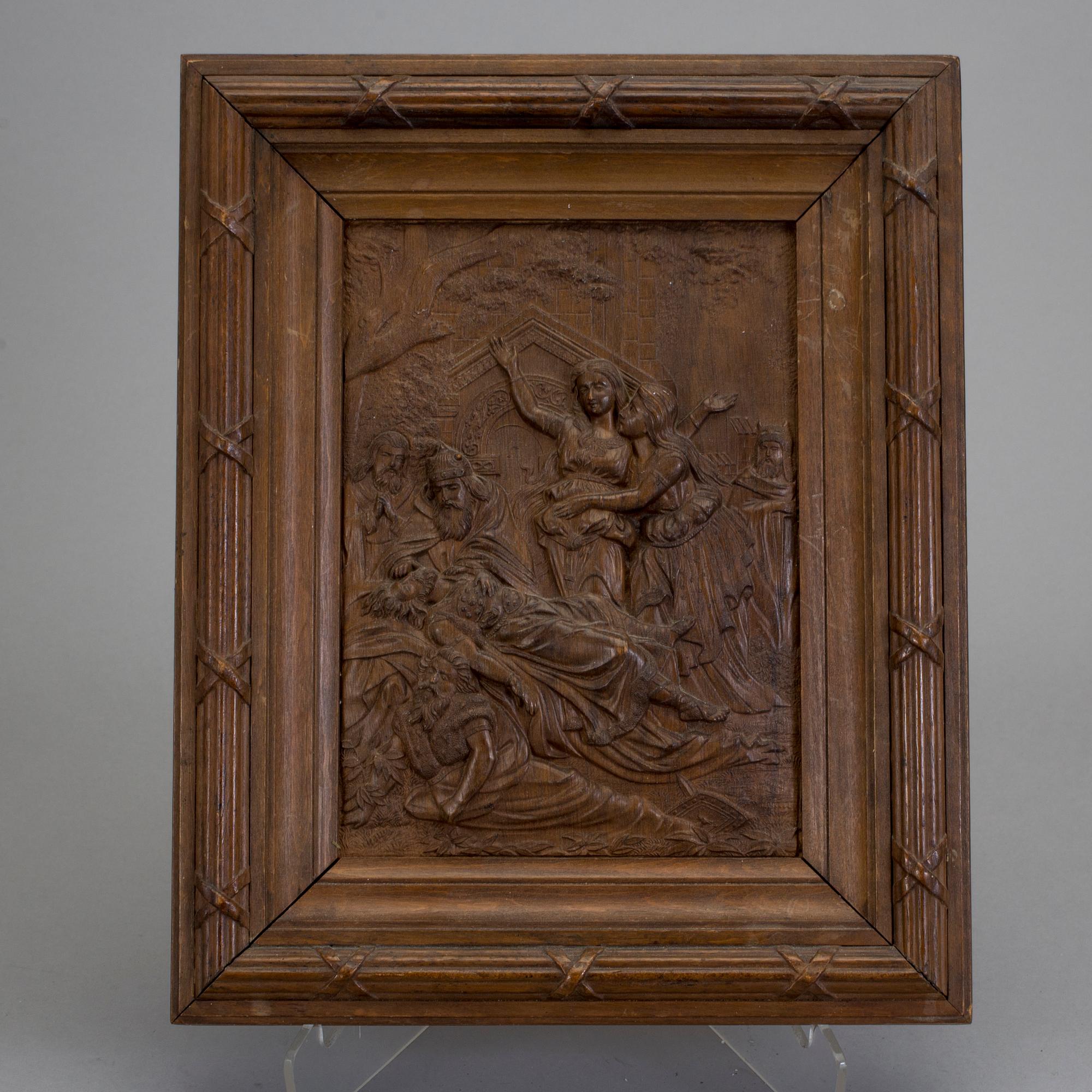 TRÄRELIEF, 1800-tal.