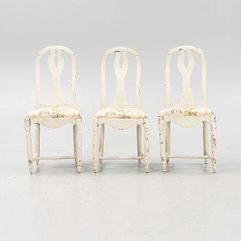Three painted chairs, 18th/19th Century.