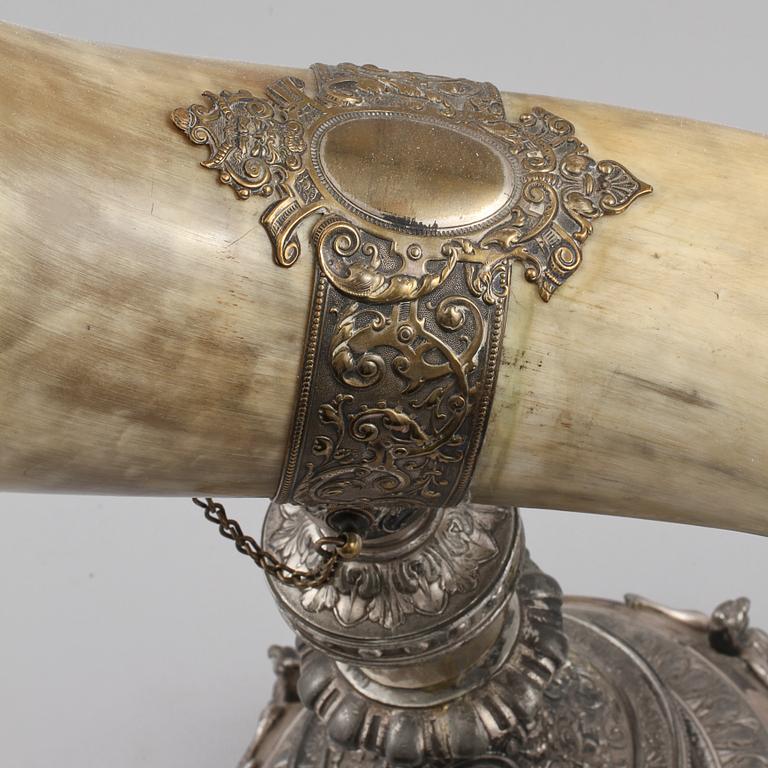 DRYCKESHORN, horn och metall, 1800-talets slut.