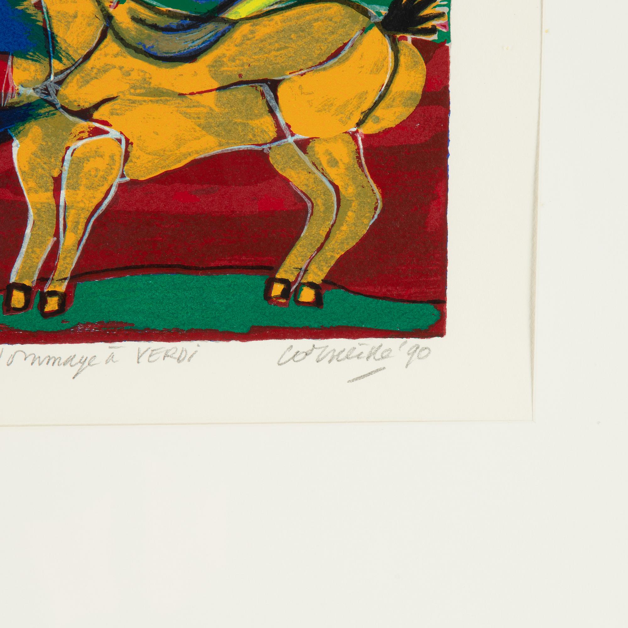 Beverloo Corneille, 12 silkscreen in colour, 1990, signed EA. "Hommage à Verdi".
