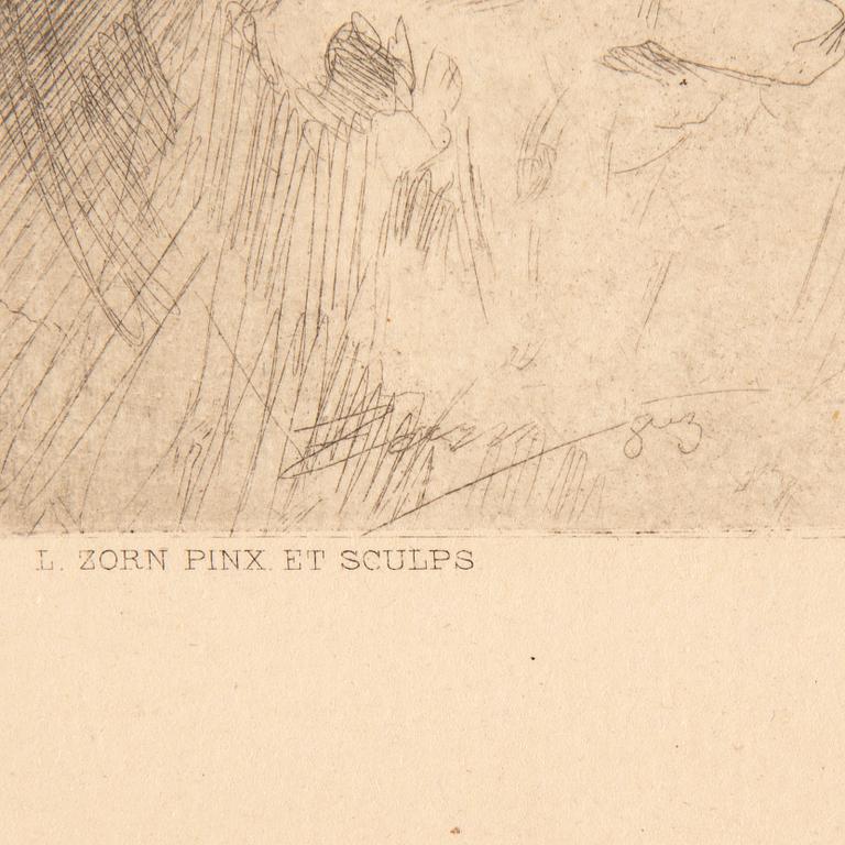 Anders Zorn, etsning, 1883, ur den osignerade  upplagan om 275 ex för Föreningen för Grafisk Konst 1887.
