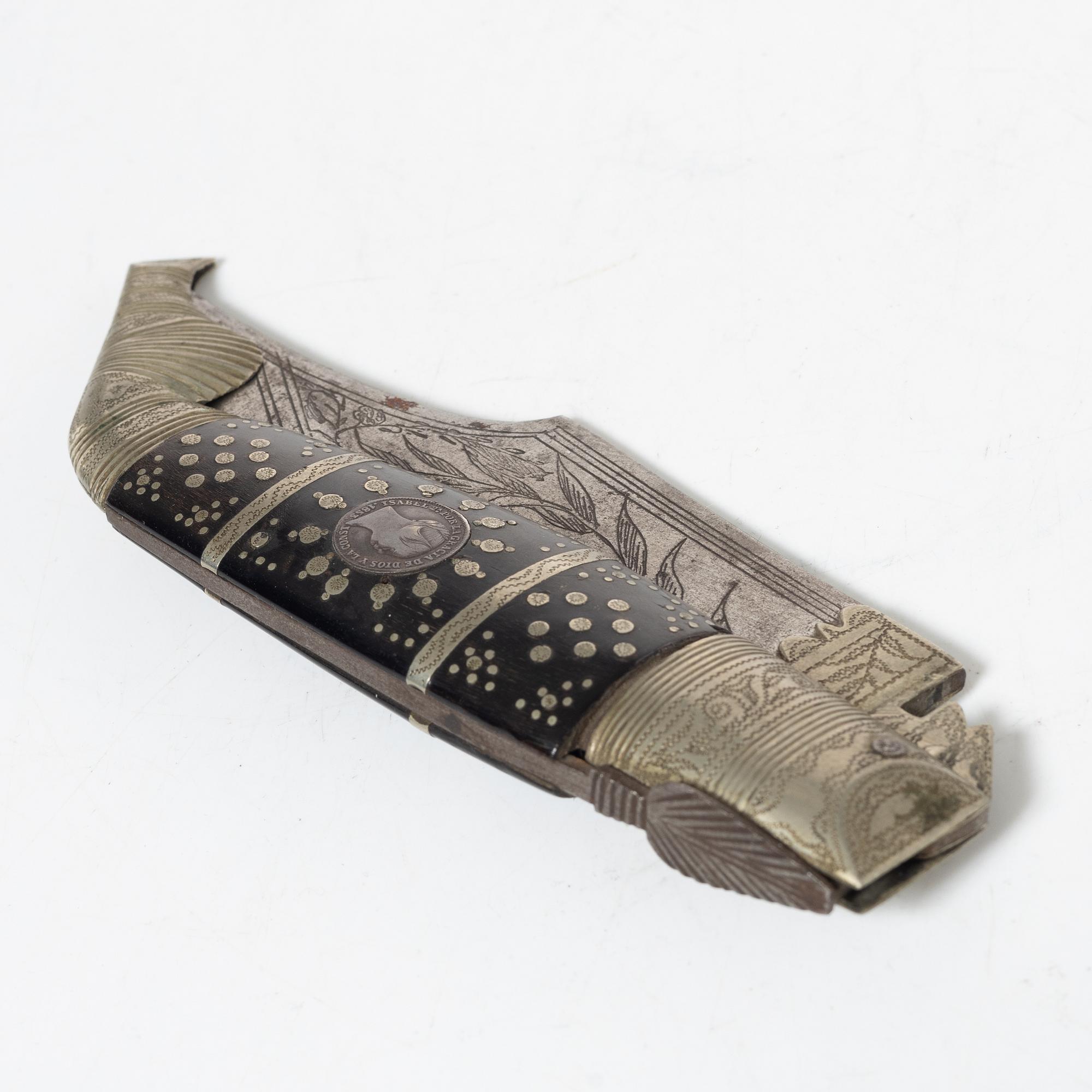 Sword Mambeli, Congo and folding knife Spain, 18th/19th century.