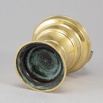 A bronze Holy Water bowl, 16th/17th century.