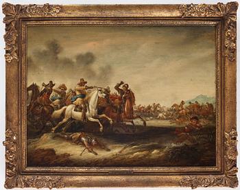 Jan van Huchtenburg Attributed to, Cavalry battle.