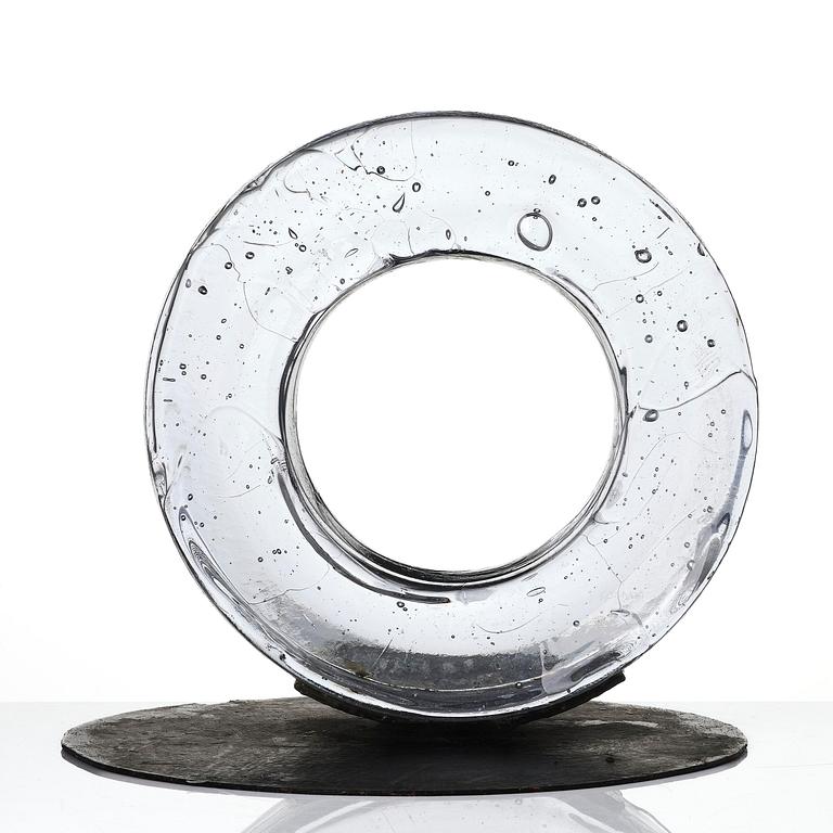 Edvin Öhrström, "Strömvirvlar" (Whirlpools), a cast glass sculpture, Lindshammar Glassworks.