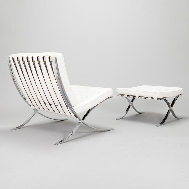 Ludwig Mies van der Rohe, easy chair and ottoman, "Barcelona", Knoll, circa 2010.