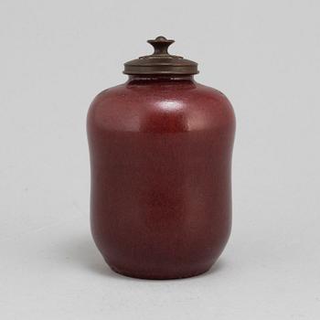 A Patrick Nordström stoneware vase with bronze cover, for Royal Copenhagen.