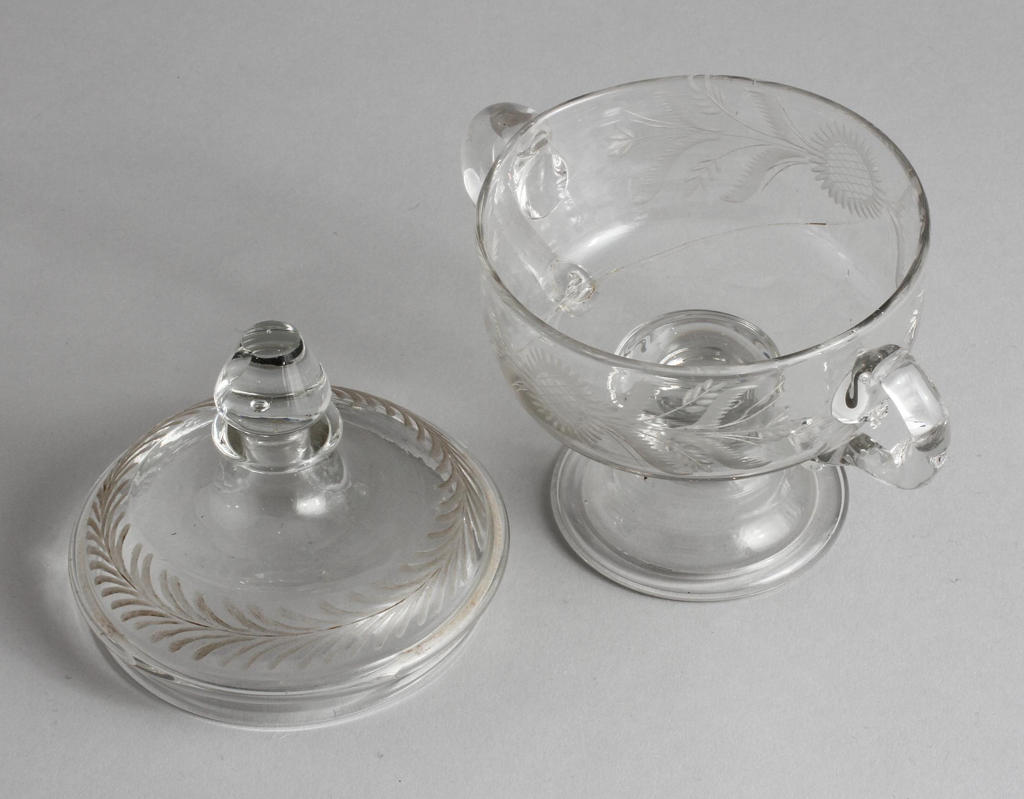 SMÖRASK, glas, 1700-tal.