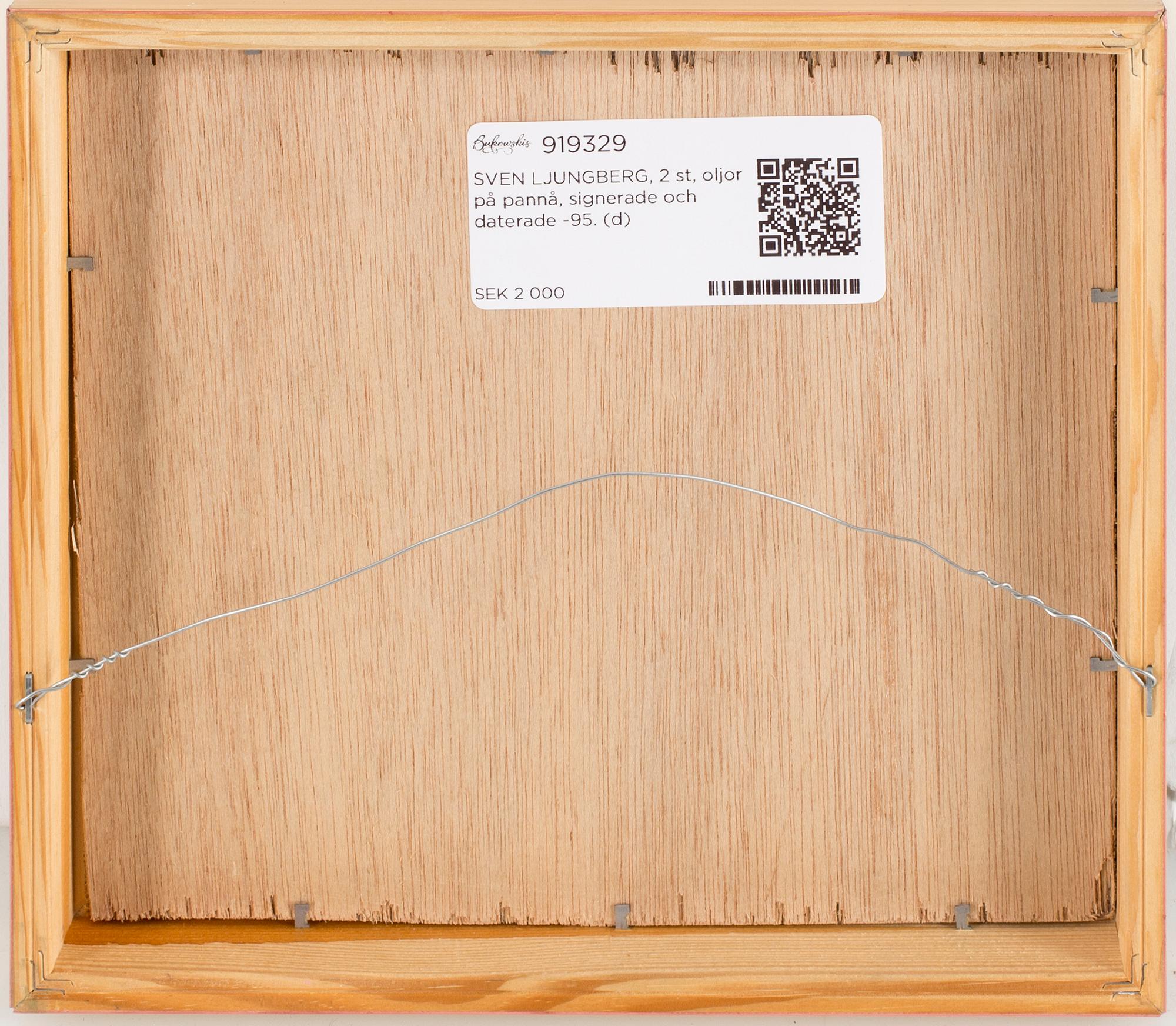 SVEN LJUNGBERG, 2 st, oljor på pannå, signerade och daterade -95.