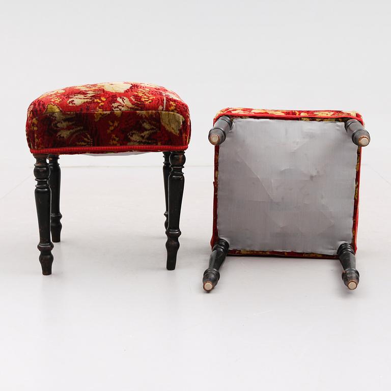 TABURETTER, 1 par, sent 1800-tal.