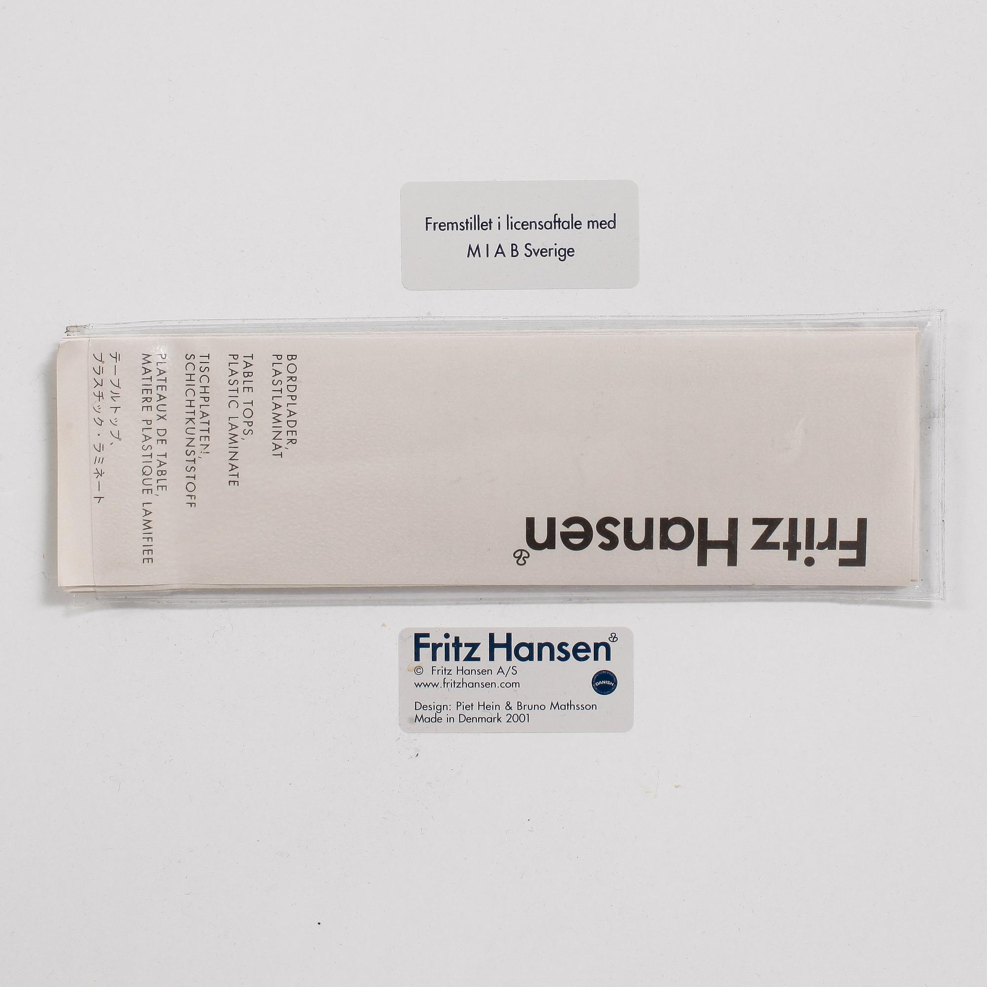 BORD, "Superellips", Bruno Mathsson & Piet Hein, Fritz Hansen, Danmark.